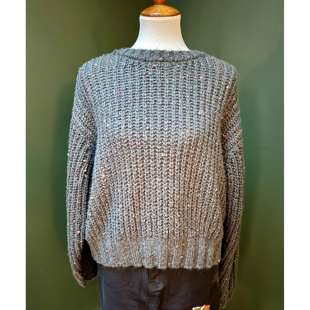 ana a new approach Gray Confetti Knit Sweater Women's L